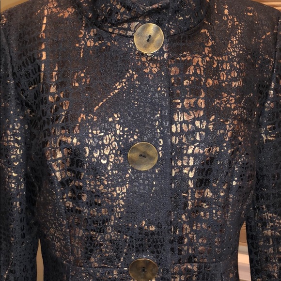 Nwot Metallic Snake Skin 3/4 Length Jacket - Picture 6 of 8